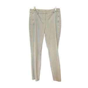 Express Columnist Ankle Cotton Mid Rise Trouser Pants Sz 6R Stretch Light Gray